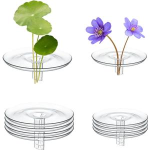 SnowTing 10 PCS Mini Floating Aquarium Plant Holder, Clear Plastic Round Simple Style Fish Tank Fixing Ring for Small & Single Flower Water Plants (OD 2.76'' and 2'')