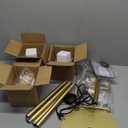 Gold Floor Lamps for Living Room Bedroom-3 Light Glass Floor Lamp with Three Led Bulb,Mid Century Standing Lamp Vintage Brass Tall Lamp Tree Floor Lamp for Bedroom Corner (Amber-Lotus)