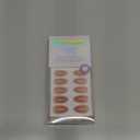 BTArtbox Press On Nails Short - Lamp-Curable Sparkly Almond Press On Nails with Glue for Women, Semi-Transparent Soft Gel Glue On Nails in 16 Sizes - 32 Stick On Nails Kit, Citrine Glow