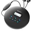 CD Player Portable, Rechargeable Bluetooth 12Hr Personal CD Player Discman for Car (AUX only) and Travel | Headphones, LCD Screen, Anti-Skip, Oakcastle CD100 Walkman and Portable CD Player