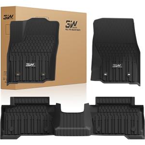 3W Floor Mats for Toyota Tacoma 2024 2025 2026 Double Cab Auto Tran(Not Fit Hybrid & XtraCab), TPE All Weather Custom Fit Floor Liner for Tacoma TRD/SR/SR5/limited Car Liners.