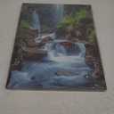 Waterfall Canvas Wall Art Nature Forest Pictures Zen Wall Decor Bathroom Decor Virginia Falls Landscape Poster Prints Tropical Mountain Scenery Painting Artwork Spa Living Room Home Decorations 12x16 (ZRPB06)