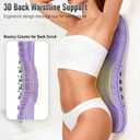 Back Scrubber Body Bath Cushion for Tub Bathtub with Back Lumbar Ergonomic Support, Silicone Extra Large Thick Soft Seat Pad Non-Slip Suction Cups, Relaxing Spa Exfloating Scrubber Mat Purple