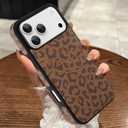 Compatible with iPhone 17 Pro Wallet Case with Card Holder (2 Cards), Cheetah Print Shockproof Soft TPU Protective Cover Women Girls, Leopard Case for iPhone 17 Pro 6.3 Inch, Brown