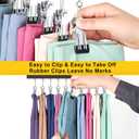 Legging Organizer for Closet, Pants Hangers with Clips Holds 20 Leggings, Jeans, Hats, Shorts, Socks, 360° Rotating Space Saving Hanging Clothes Organizer for Closet Organizers and Storage 4Pcs