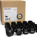 Wheel Accessories Parts 20 Pcs M12x1.5 12x1.5 Thread Open End Bulge Acorn 21mm 0.84" Long Lug Nuts Black 3/4" 19mm Hex Fits Many Chevy Honda KIA Hyundai Passenger Vehicles