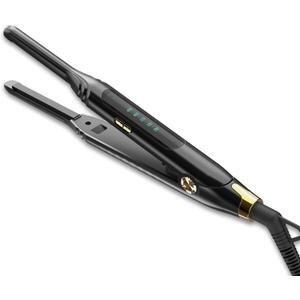 Pencil Flat Iron 3/10'' Small Flat Irons for Short Hair,Pixie Cut & Bangs,Hair Straightener for Edge with LED Display,Travel Mini Hair Straightener with Dual Voltage,Auto Shut OffBlack