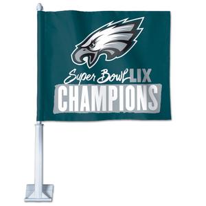 FANMATS 46246 2024-25 Super Bowl LIX Champions - Philadelphia Eagles Car Flag | Green | 11" x 14" | Super Bowl LIX Champions Logo 2 pack