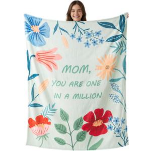 Battilo Anniversary Birthday Gift for Mom from Daughter Son, Mom Blanket, Super Soft Flannel Mama Throw Blankets for Bed Couch 50’'x 60", Sage Green