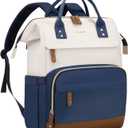 LOVEVOOK Laptop Backpack for Women, 17 Inch Work Business Backpacks Purse With Large Capacity, Waterproof Nurse Bag College Bookbag for School, Waterproof Casual Daypack for Travel (\U200bbeige-blue)