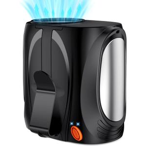 AI Portable Waist Fan, 6 Speeds 16000RPM Strong Turbo Airflow, 40H Max Cooling Battery Powered Personal Fan Rechargeable, Hands-Free Shirt/Belt/Neck Fan for Work, Outdoor, Travel, Gift for Men (Black)