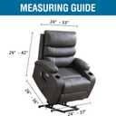 H.VERSAILTEX Stretch Couch Cover Recliner Cover Electric Power Lift Recliner Chair Cover Fitted Standard Large Power Lift Recliner with Side Pocket, Soft Thick Jacquard(Single Seat, Storm Blue)