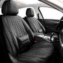 Chezope Automotive Car Seat Covers Full Set Universal Fit for Most Cars SUV Sedans Trucks Waterproof Leatherette Car Seat Covers Accessories Black