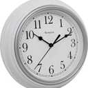 Westclox Quartz Movement Round Wall Clock, Contemporary Analog Design, Battery-Powered for Indoor Use (White, 9 Inch)