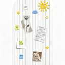 47×24" Thick Arch Felt Pin Board, 0.35" White Self Adhesive Bulletin Board