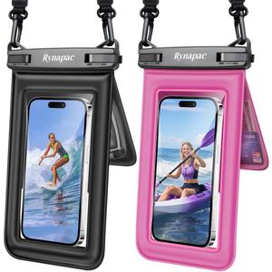 [Up to 8.5''] Waterproof Phone Pouch Floating 2 Pack, IPX8 Double Space Waterproof Phone Case with Lanyard for iPhone 17 16 15 Pro Max, Galaxy S26 Ultra, Cellphone Dry Bag Beach Cruise Ship Essentials