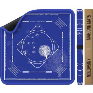Mahjong Mat 31.5 Inch Square - Non-Slip Durable Table Cover for Mahjong/Card/Domino Games, Rolled Shipping with Storage Pockets & Noise Reduction, Premium Gift for Women (Dandelion Drift)
