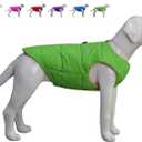 Green Dog Winter Jacket, Waterproof Windproof Vest with Polar Fleece, Smooth Zipper Closure for Small to Large Dogs, Larg