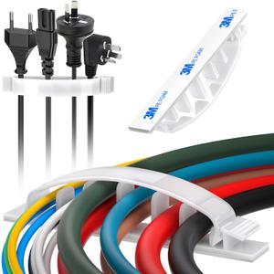 3 x XHF 30pcs Adhesive Cable Wire Clips white, Outdoor Cable Management Wire Organizer Cord Holder for Under Desk, Car, Wall, TV PC Ethernet Cable