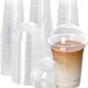 Lullaby 200Pack 16oz Clear Plastic Cups with Dome Lids, Disposable Smoothies Cups Suitable for Ice Cold Drinks Coffee Tea, Ideal for Parties, Holidays