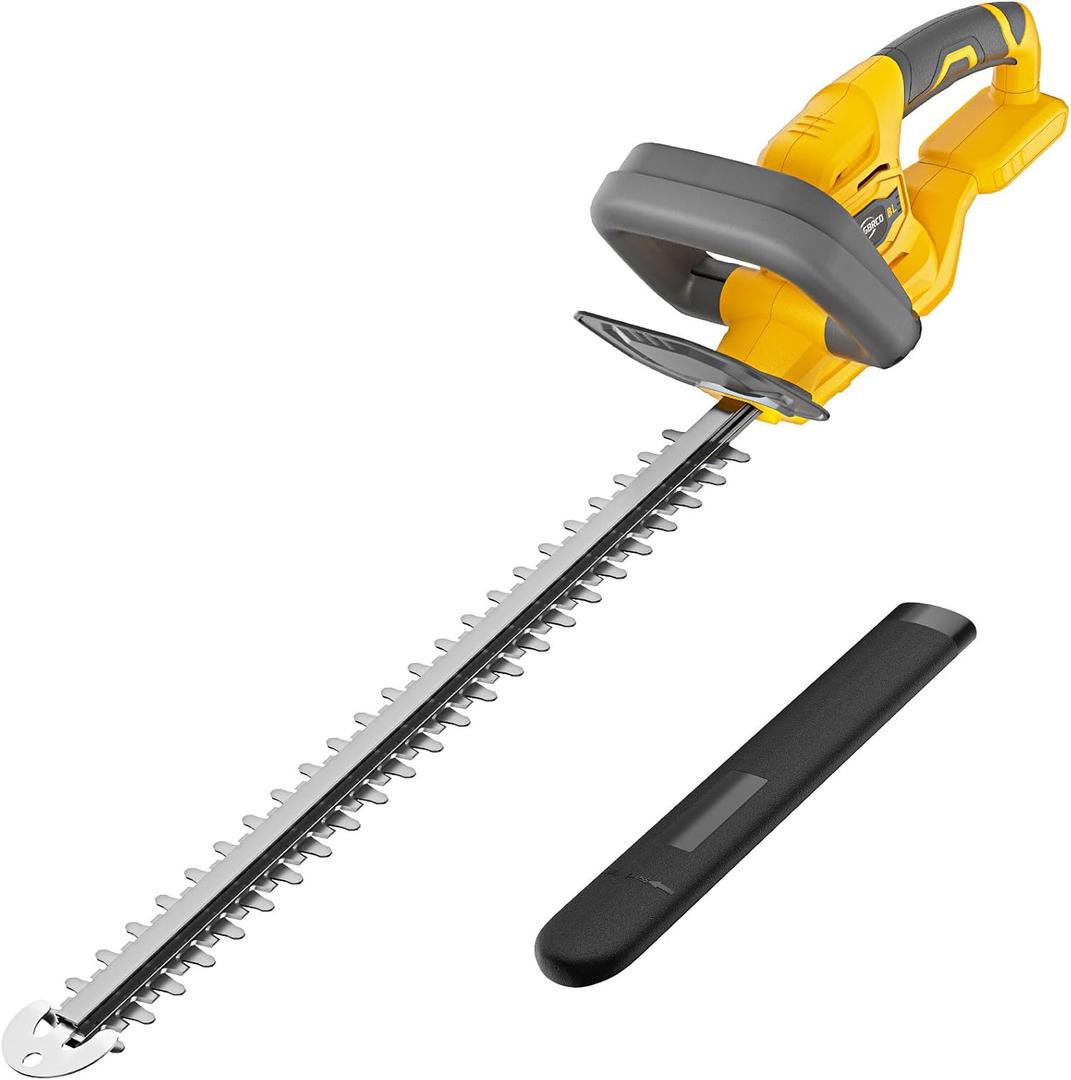 Hedge Trimmer Compatible for Dewalt 20V 60V DCB206 DCB609Cordless Electric Hedge Trimmer with 1600RPM Brushless Motor, 22'' Dual-Action Blade with 3/5'' Cutting Capacity (NO Battery)