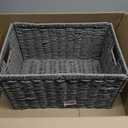 Vagusicc 2 Packs Large Wicker Storage Basket, Closet Storage Baskets Bins for Shelves, Decorative Collapsible Baskets for Organizing Clothes Toy Nursery Bathroom Organizers and Storage, Grey, Size: Large
