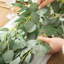 Ling's Moment Eucalyptus Garland for Table, 5.9ft Green Fake Eucalyptus Wreaths with Willow, 2pcs Real Touch Leaf Garland for Wedding Centerpieces Arch Rehearsal Dinner Bridal Shower