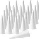 FFchuanhe 20 PCS Craft Foam Cones (2.2X4.2in), Polystyrene Cone Shaped Foam, Foam Tree Cones, for Arts and Crafts, Christmas, School, Wedding, Birthday, DIY Home Craft Project. White
