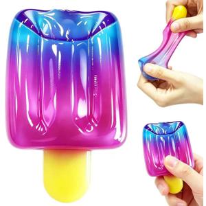 Ice Cream Squeeze Squishy, Slow Rising Sensory Fidget Toy, Soft & Stretchy Ice Cream Cone Squishy Pack for Stress Relief, Summer Sensory Toys Easter Basket Stuffers Party Favors for Kids Adults(1pc)