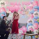 Will You Marry Me Design Proposal Decorations - Upgraded Hanging Swirls Balloons Banner Ring Heart Designed Sign Red Pink Romantic Love Valentines Day Party Stuff Merch