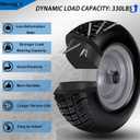 11x4.00-5 Lawn Mower Tires Flat Free, 11x4-5 Tire and Wheel, Zero Turn Front Tires, with 3/4" & 5/8" & 1/2" Bearings, 3.4"-5.9" Centered Hub, 11x4.00-5 Solid Tires, 2 Pcs, 11x4.00-5 Multi-trac Tread