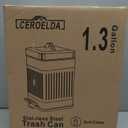 CEROELDA Small Trash Can with Lid-5L/1.3 Gal,Stainless Steel Outdoor Dog Poop Garbage Can-Farmhouse Retro Metal Waste Bin w/Step Pedal for Bathroom Bedroom Office-Soft Close-Black