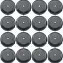 16PCS Patio Furniture Leg Caps 1-1/2 Inch Black Round Plastic Outdoor Chair Protective Cover Non Slip Feet Pad