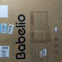 Babelio Upgraded Baby Gate with Cat Door, 29-43" Auto Close Durable Dog Gate for Stairs, Doorways and House, Easy Walk Thru Safety Gate with Pet Door Includes 4 Wall Cups, Black
