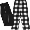 Mad Dog Boys Pajama Pants - Soft Fleece PJ Bottoms for Kids - Buffalo Plaid Lounge Pants, Warm & Comfy Microfleece 2PK Set (M)