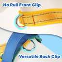 Yellow Step in Dog Harness Medium Sized Dog, Freedom No-Pull Escape Proof Front Clip Dog Harness  Adjustable Reflective Padded Vest with Vertical Handle for Traffic Control, Yellow/Blue, L