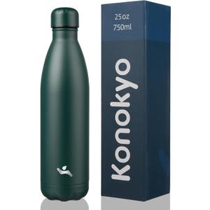 Insulated Water Bottles,25 oz Double Wall Stainless Steel Vacumm Metal Flask for Sports Travel,Army Green