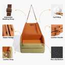 FUNNYFUZZY Dog Car Seat for Small Dogs, Waterproof Dog Booster Car Seats, Faux Leather Pet Vehicle Seat Travel Bed with Thick Cushion, Carseat for Dogs, Orange Green