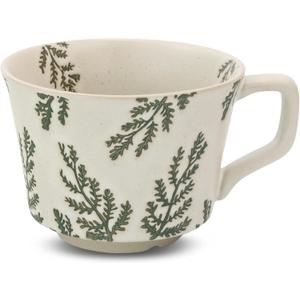 Ceramic Coffee Mug, 11 oz Small Novelty Unique Teacup with Handle, Stoneware Cup for Tea Mocha Latte Cappuccino (Leaf)