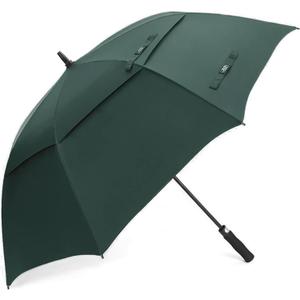 G4Free 68 Inch Extra Large Automatic Open Golf Umbrella Oversize Double Canopy Windproof Waterproof Stick Umbrellas(Dark Green)