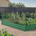 YITAHOME 72x36x12 in 2pcs Galvanized Raised Garden Bed Kit, Large Metal Planter Box with Gloves & Support Rod, Outdoor Flower Bed for Plants Vegetables, Green, 6x3x1ft 2pcs