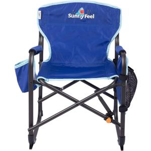 SUNNYFEEL Small Camping Chair, Portable Folding Aluminum Directors Chairs Lightweigh with Cup Hold, Pocket for Beach,Trip,Picnic,Outdoor Sports Events Foldable Camp Lawn Chair with Backpack Straps, 15.5" x 16.5" x 24.5"