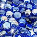 19 Pound Fire Glass Beads for Fire Pit 1/2 inch Tempered Glass Rocks Cobalt Blue