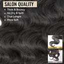 WEQUEEN Body Wave Bundles Human Hair 16A Brazilian Virgin Hair Bundles, Silky and Soft, 14 16 18 Inch Thick Weave Natural Black