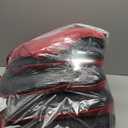 downluxe Indoor Chair Cushions for Dining Chairs, Tufted Overstuffed Textured Kitchen Chair Pads with Ties and Non-Slip Backing, 15.5" x 15.5" x 4", Red, 6 Pack