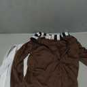 Kids Cosplay Costume Tops Straps Pants Stockings Chocolate Stripe Worker Uniform Set Halloween Cosplay Outfits, Size Small