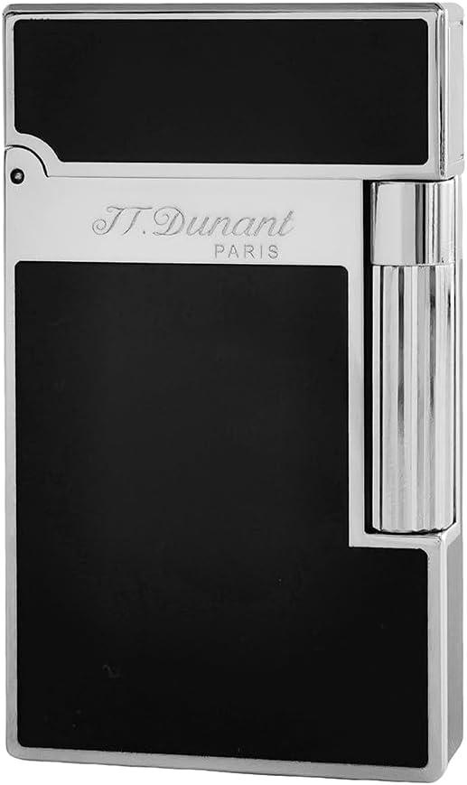 Black Lacquer Silver Lighter, Refillable, Adjustable Soft Flame, Traditional Flame Lighter with Adjustable Flame Dial, Gift for Men Dad Husband Somker