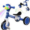 Toddler Balance Bike with Light & Music, Tricycle for Toddlers 1-5 Year Olds, Toddler Tricycle for Boys Girls, Kids Bicycle with Removable Pedal, Birthday Gifts for 1 2 3 4 5 Year (Blue)