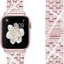 Dsytom Bing Bands Compatible with Apple Watch Band 38mm 40mm 41mm 42mm 44mm 45mm 46mm 49mm, Jewelry Replacement Strap for iWatch Series Ultra 2 10/9/8/7/6/5/4/3/2/1/SE Ultra