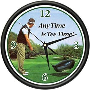 Golfing Wall Clock Golfer Golf Club Ball Glove Gift